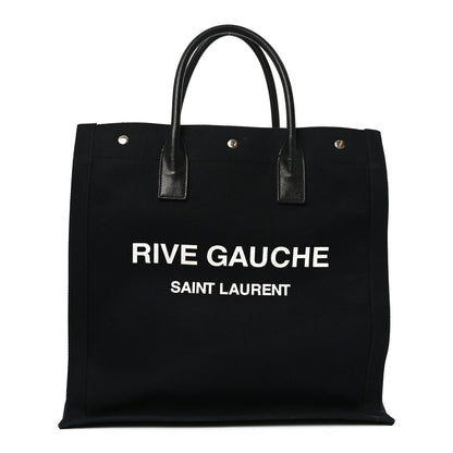 Saint Laurent Linen Calfskin Rive Gauche North South Tote Black 1 of 11