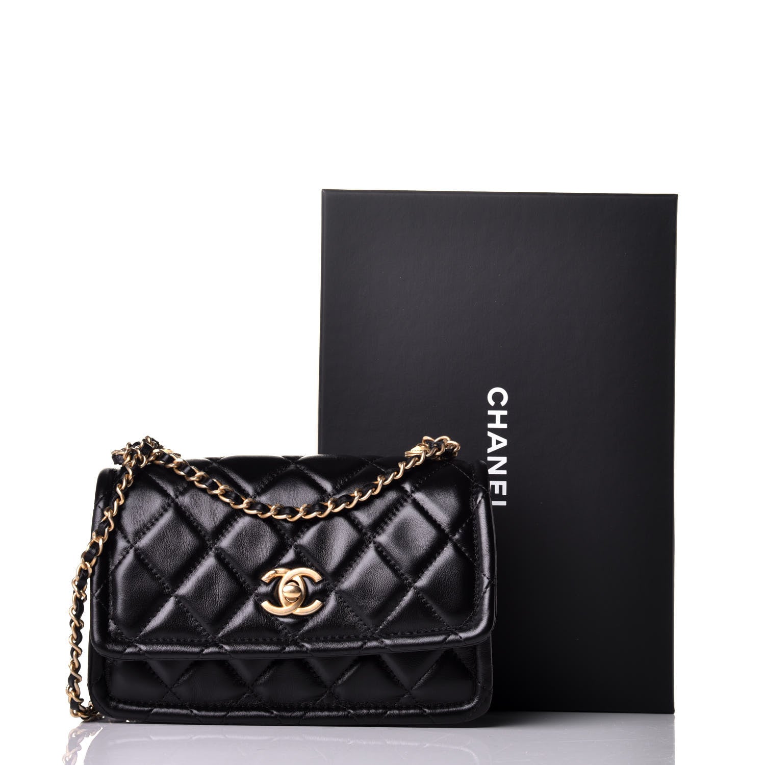 Chanel Shiny Lambskin Quilted Mini Flap Black 10 of 10