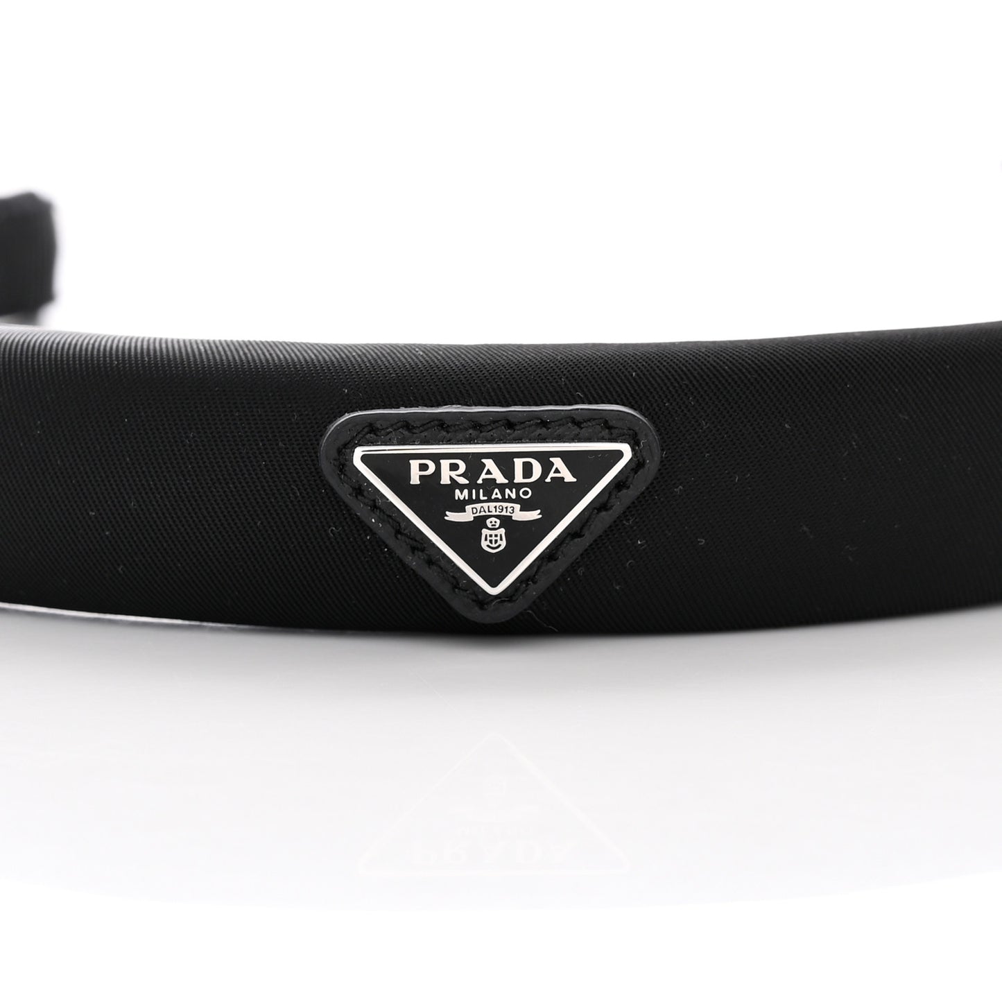 Re-Nylon Triangle Logo Thin Headband Black