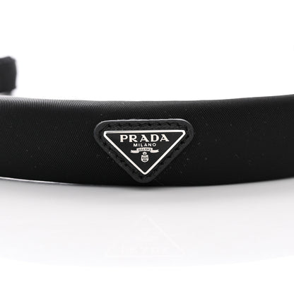 Prada Re-Nylon Triangle Logo Thin Headband Black 6 of 10