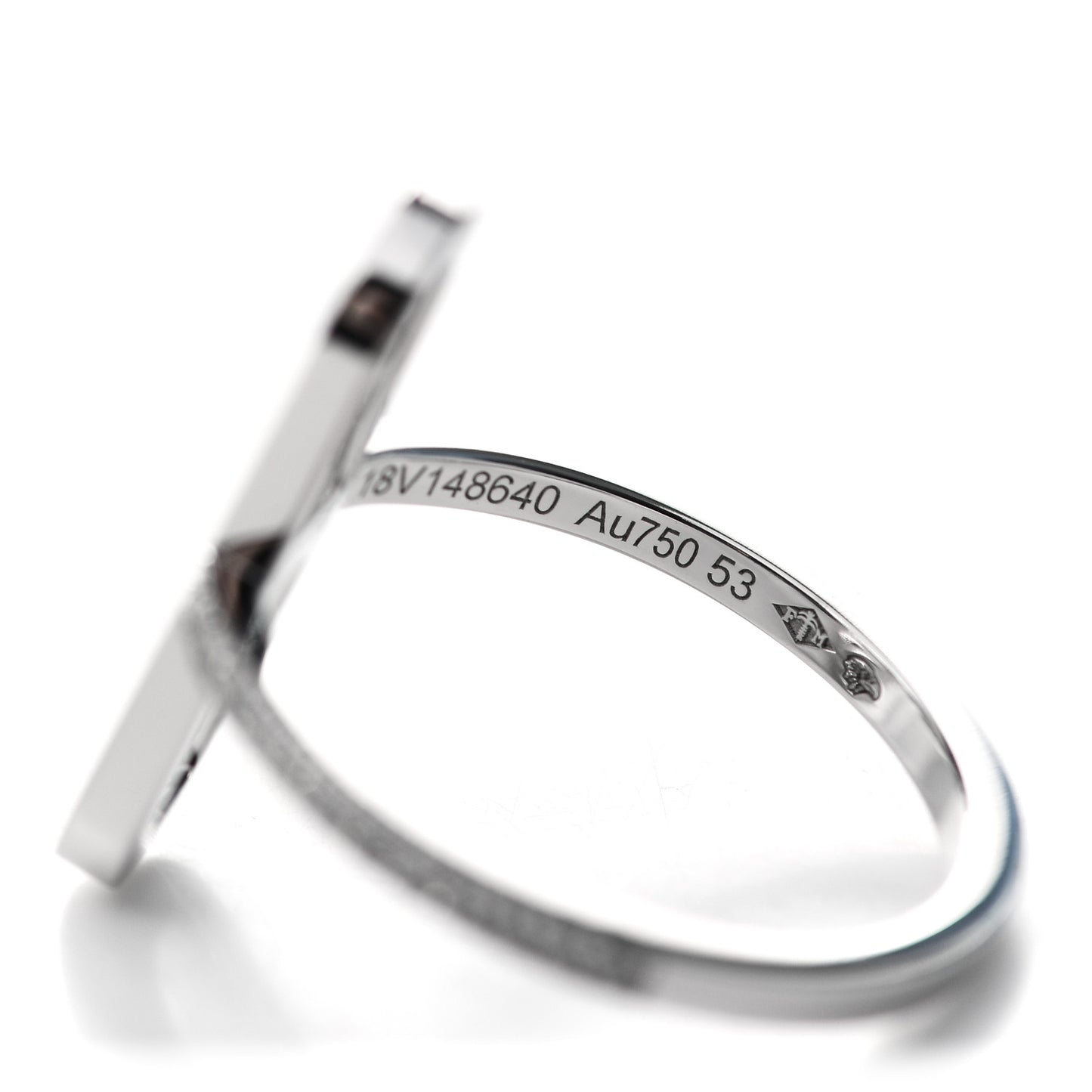 18K White Gold Diamond Ever Chaine d'Ancre Ring 53 6.25