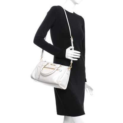 Miu Miu Vitello Shine Zip Tote Talco 2 of 14