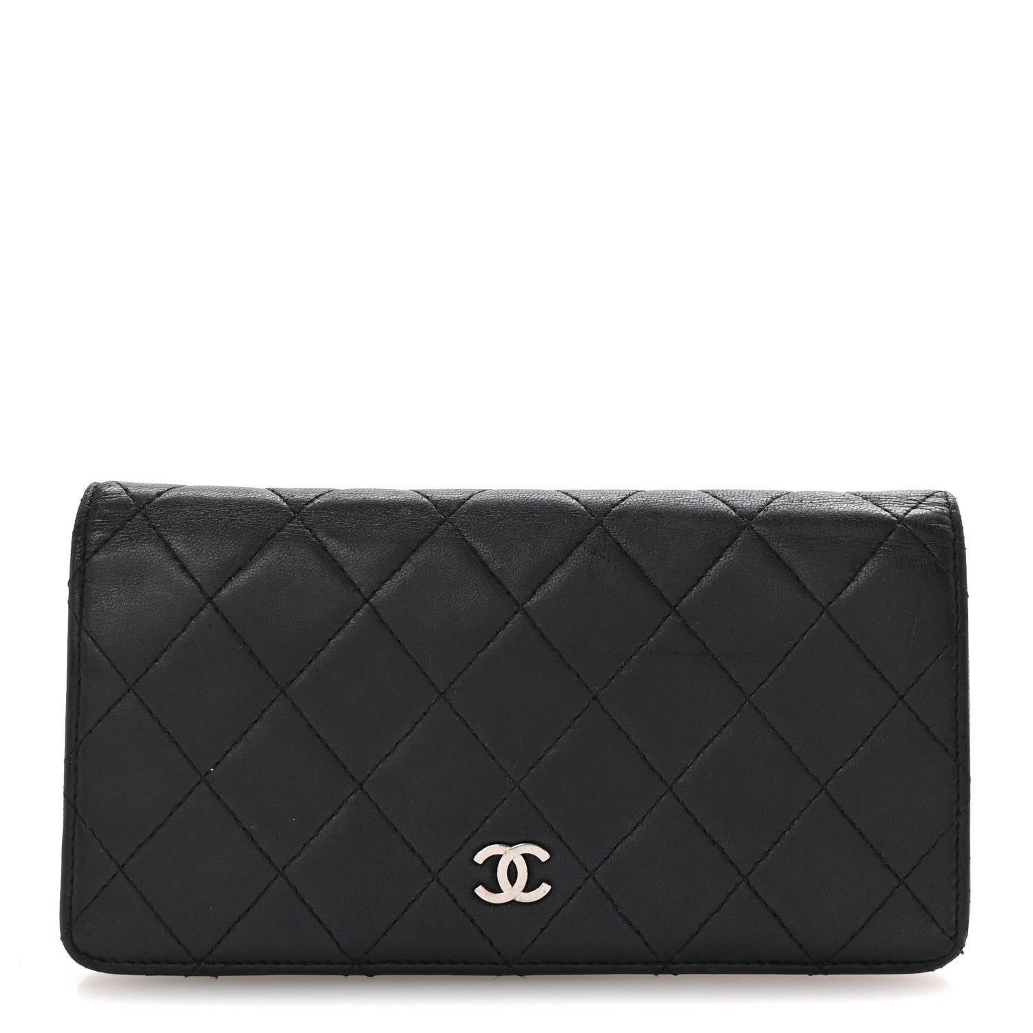 Chanel Lambskin Quilted Yen Wallet Black 1 of 8