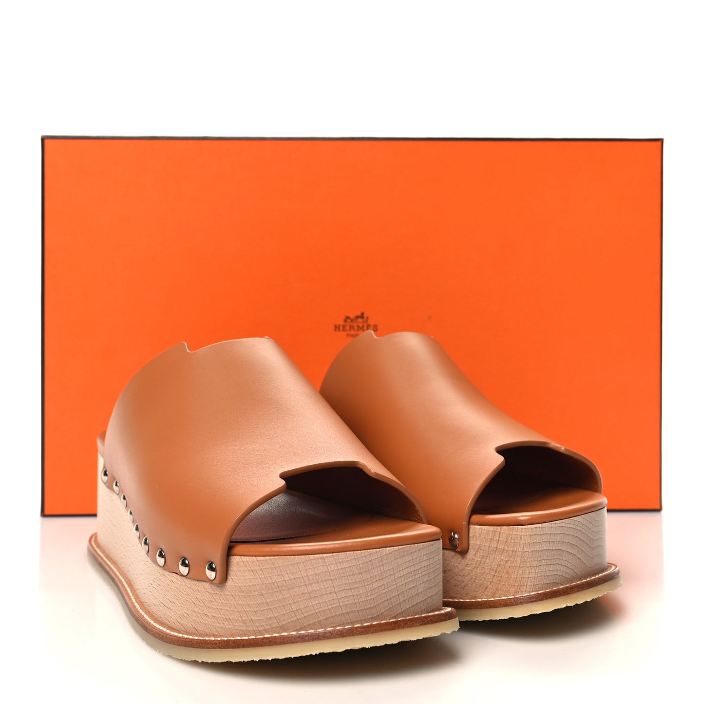 Calfskin Ellipse Mules 37 Marron Glaise