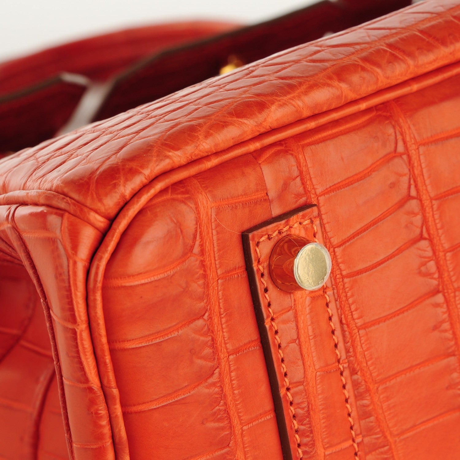 Hermes Matte Niloticus Crocodile Birkin 35 Orange 10 of 29