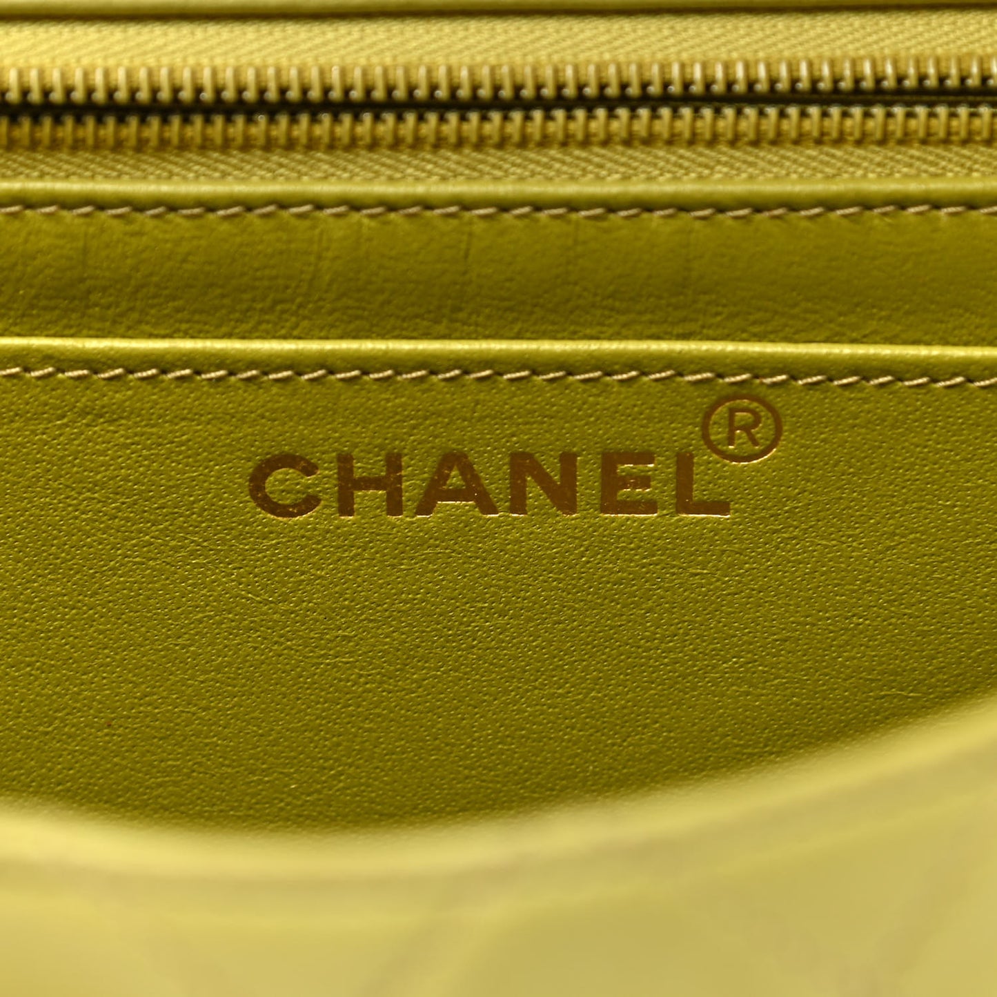 Lambskin Quilted Flap Clutch Light Green