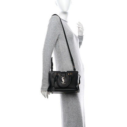Saint Laurent SAINT LAURENT Calfskin Monogram Baby Downtown Cabas Black 2 of 11