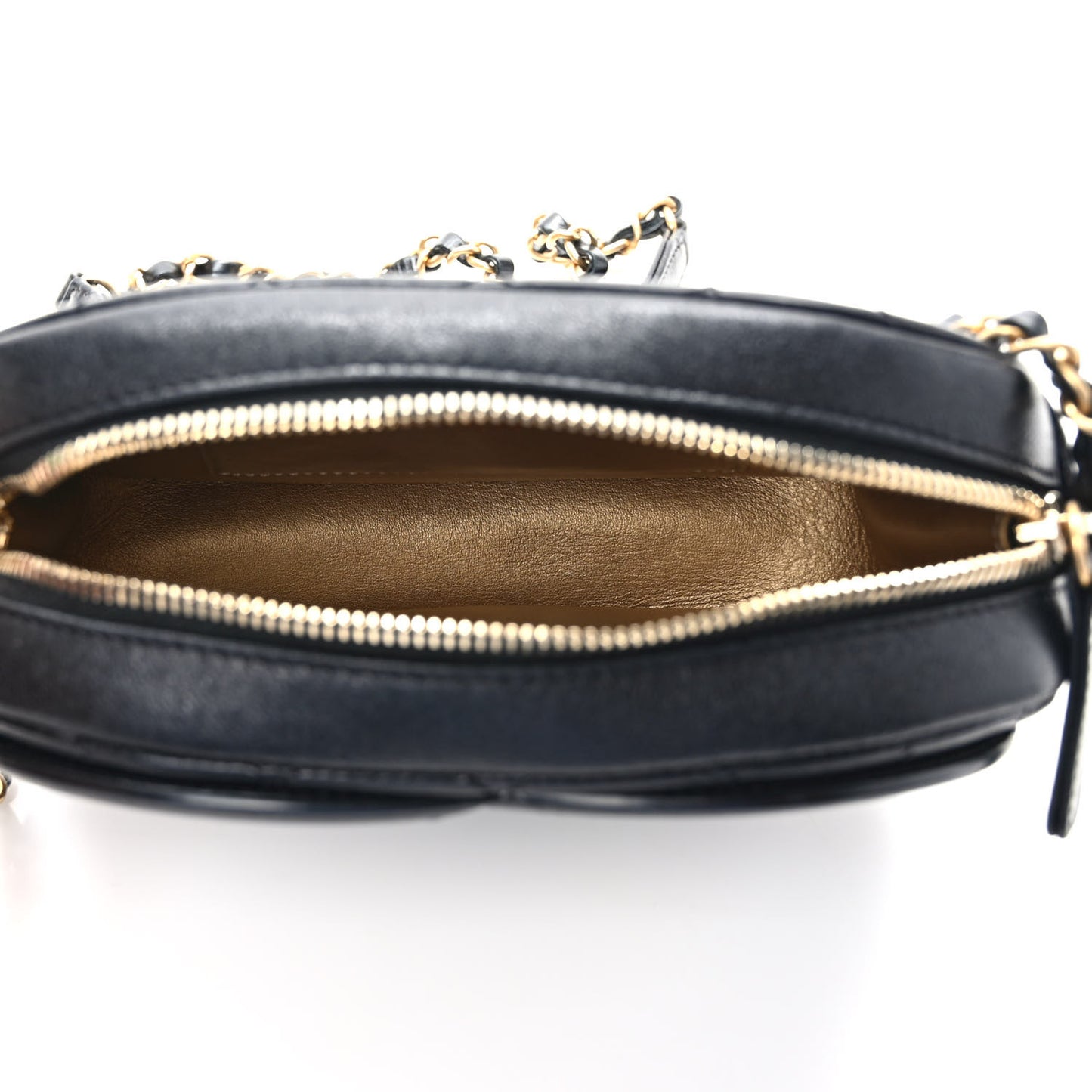 Lambskin Quilted Coco Midnight Camera Case Black