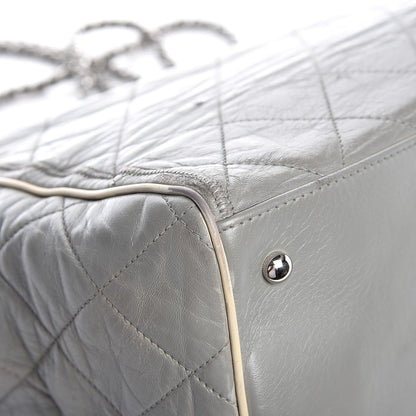 Chanel Glazed Lambskin Quilted Large North South Tote Grey 12 of 15