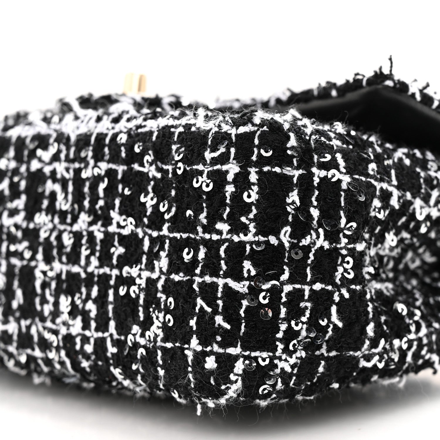 Chanel Tweed Quilted Mini Top Handle Rectangular Flap Black White 10 of 10