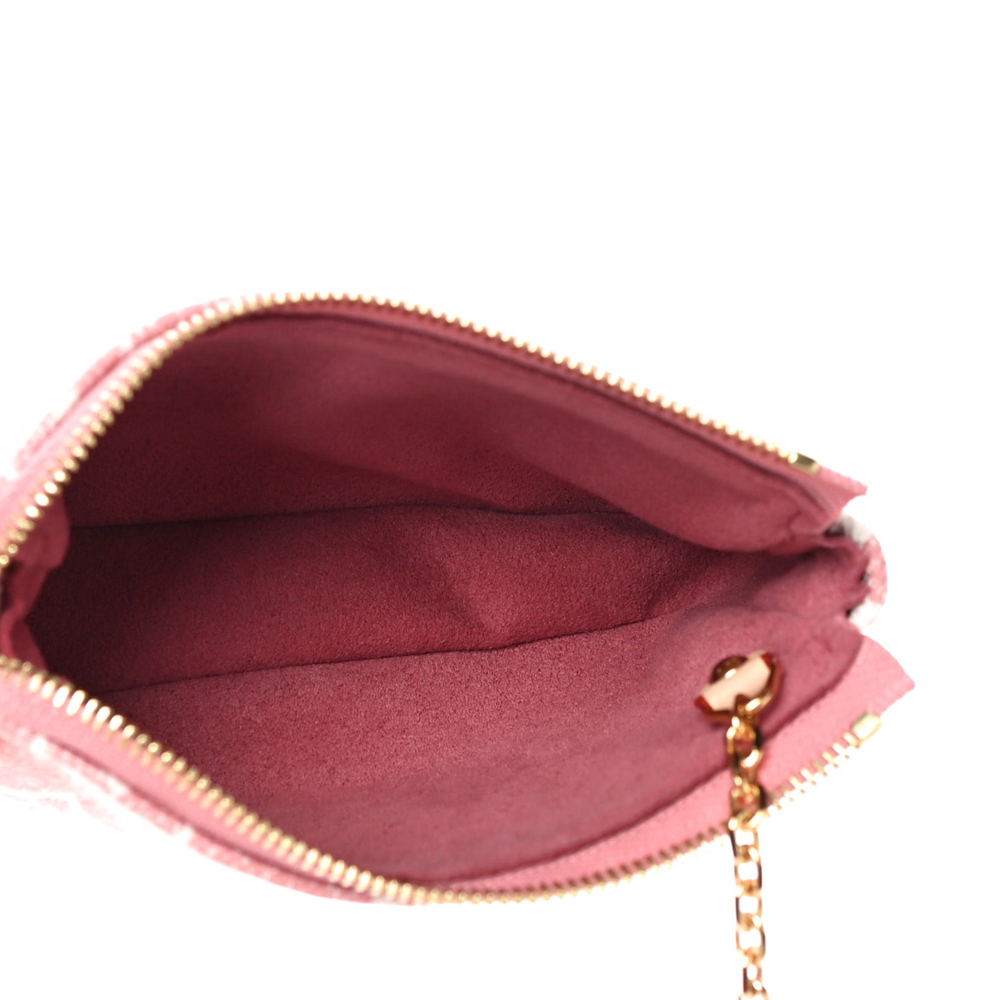 Denim Jacquard Monogram Micro Pochette Accessories Rose