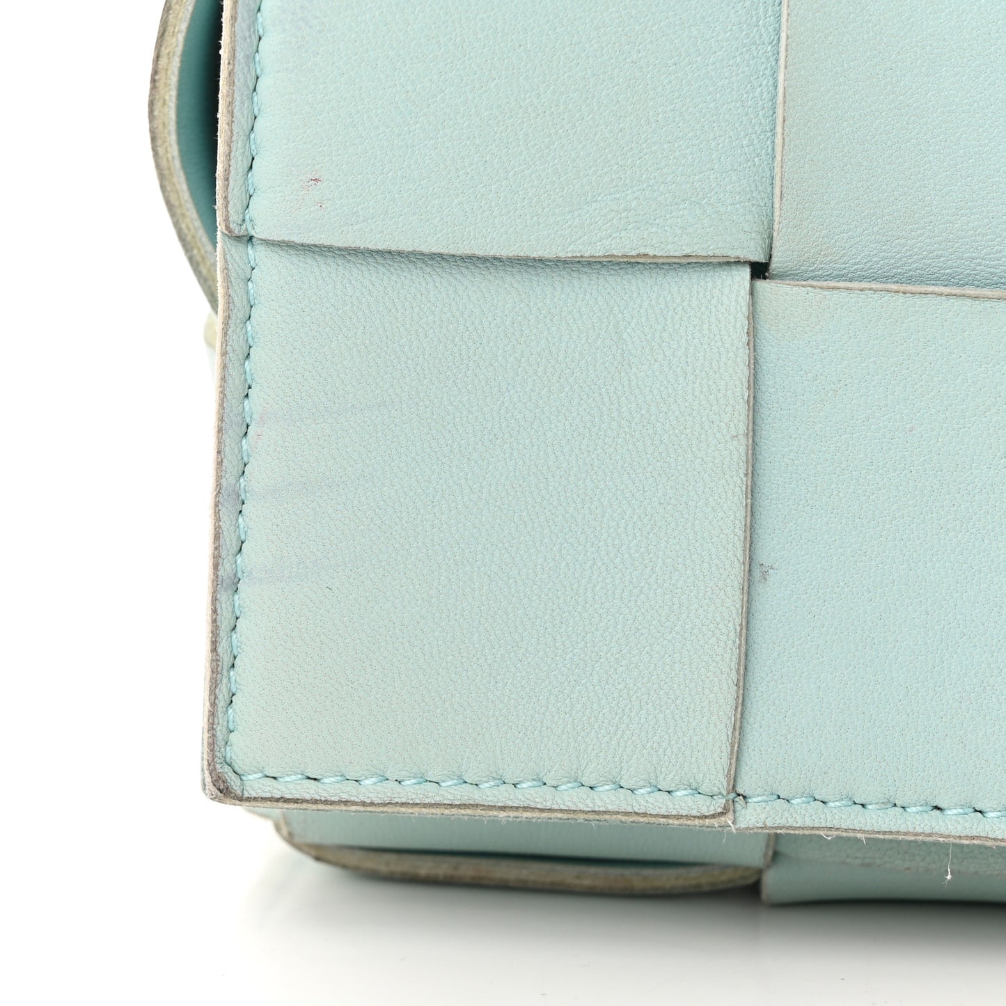 Nappa Maxi Intreccio Cassette Bag Teal Washed