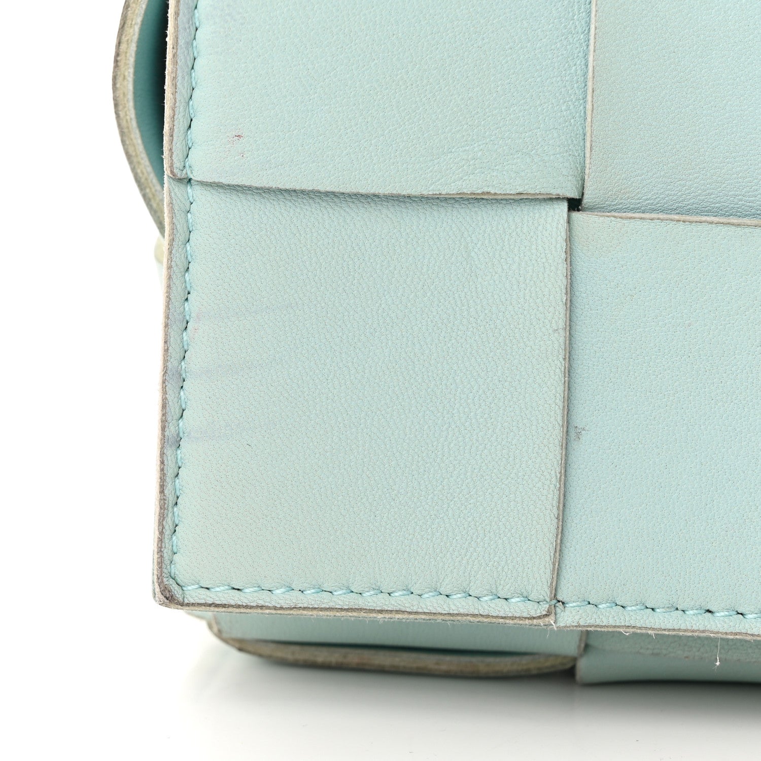 Bottega Veneta Nappa Maxi Intreccio Cassette Bag Teal Washed 12 of 13