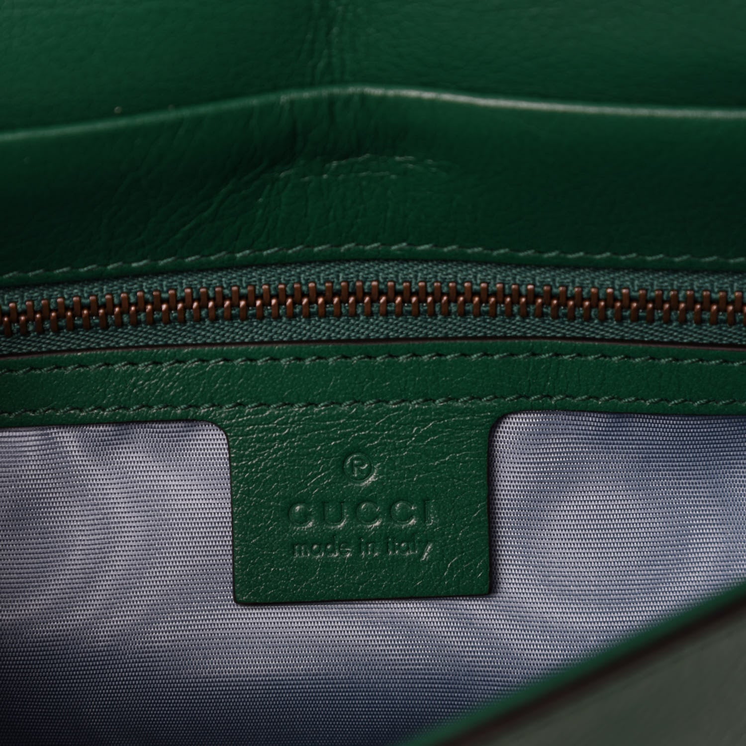 Gucci Calfskin Medium Thiara Double Envelope Shoulder Bag Blue Green 9 of 11