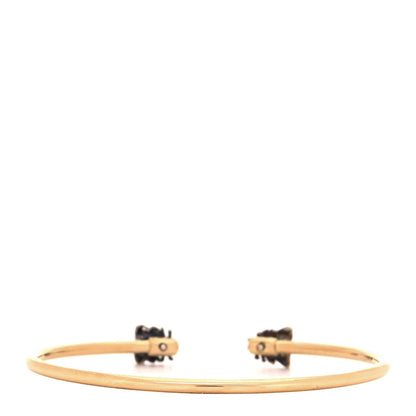 Gucci 18K Yellow Gold Sterling Silver Gray Diamond Le Marche Des Merveilles Bee Cuff Bracelet 3 of 5