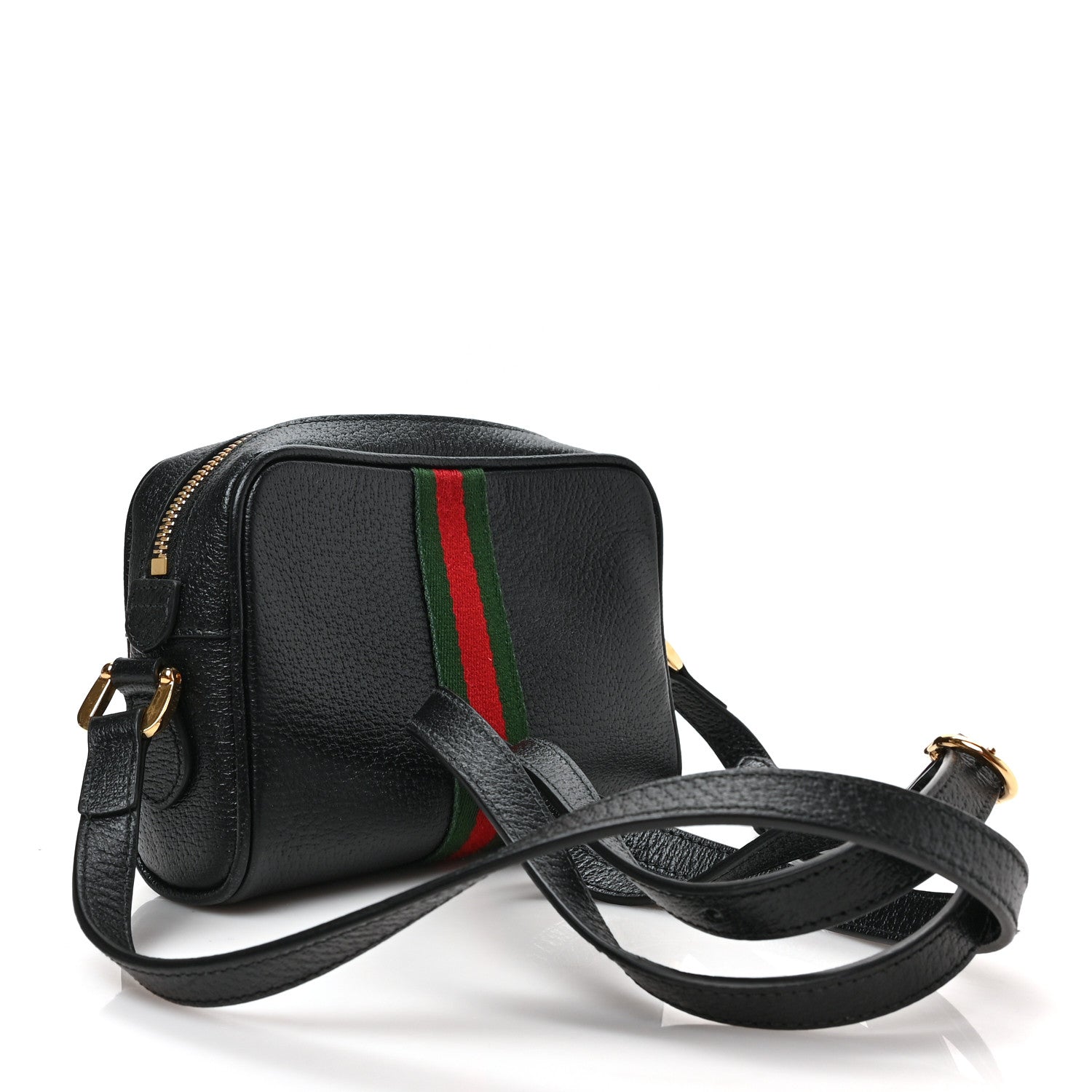 Gucci Calfskin Web Mini Ophidia Shoulder Bag Black 3 of 9