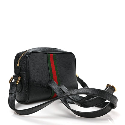 Gucci Calfskin Web Mini Ophidia Shoulder Bag Black 3 of 9