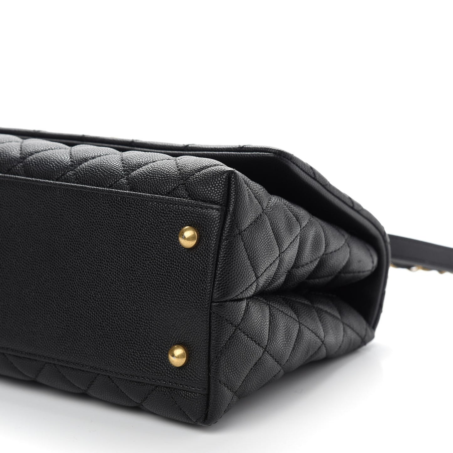 Caviar Quilted Small Coco Handle Flap Black
