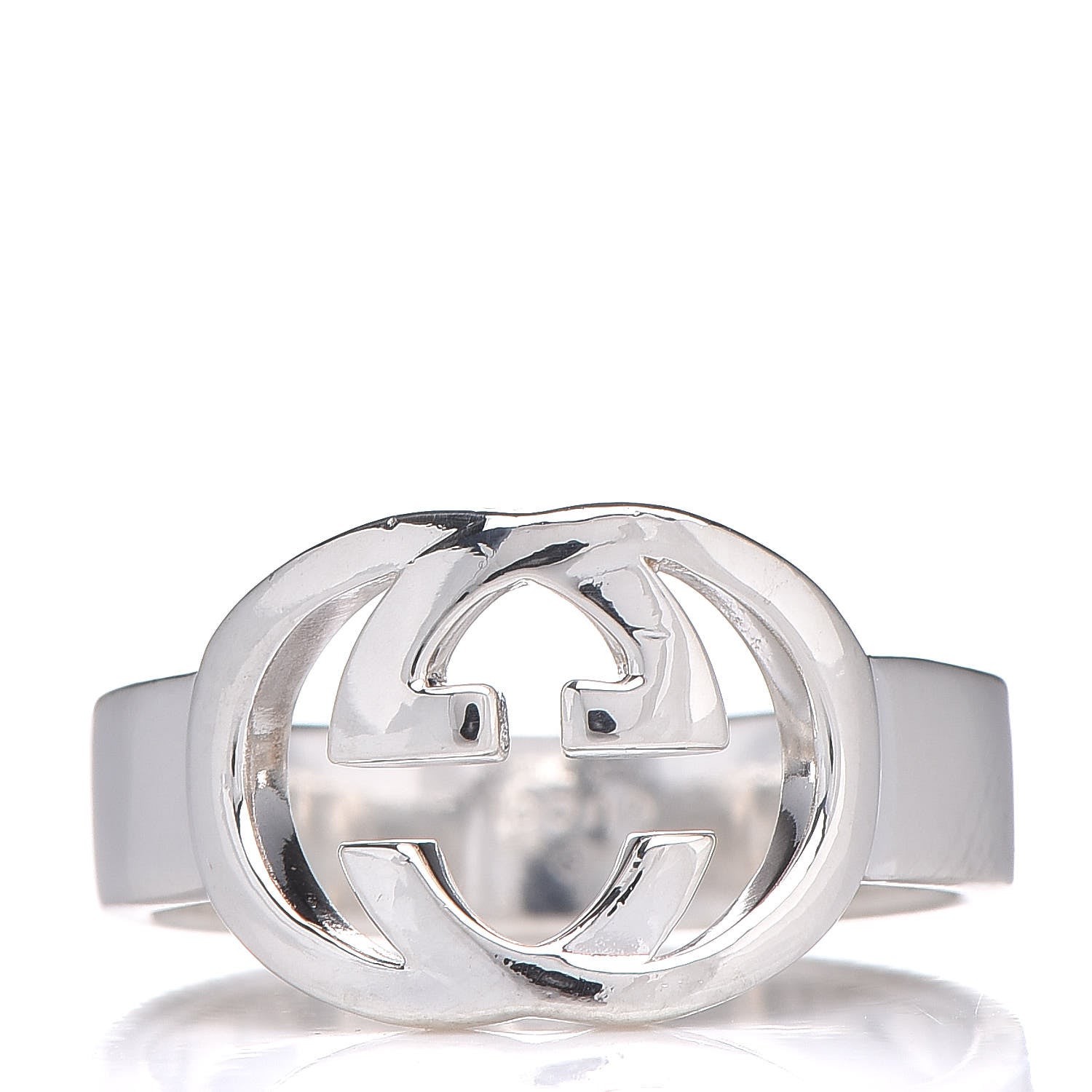 Gucci Sterling Silver Interlocking G Ring 50 5.5 1 of 5