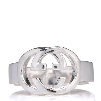 Gucci Sterling Silver Interlocking G Ring 50 5.5 1 of 5