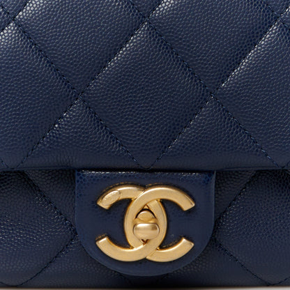 Chanel Caviar Quilted Small Twist Your Buttons Flap Blue 9 of 11