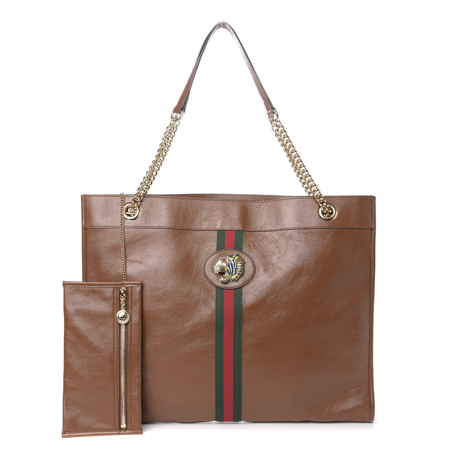 Gucci Calfskin Large Rajah Chain Tote Cuir 1 of 13