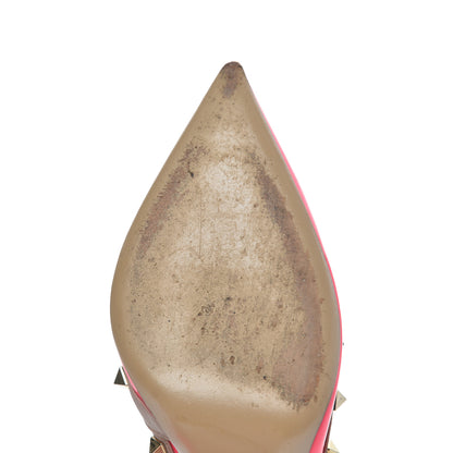 Valentino Garavani Patent Rockstud Ankle Strap Pumps 38.5 Peony Poudre 9 of 21
