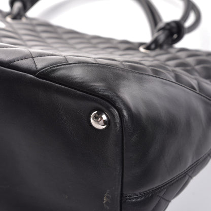 Chanel Calfskin Quilted Large Cambon Tote Black White 9 of 13