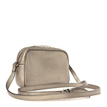 Gucci Metallic Pebbled Calfskin Small Soho Disco Bag Golden Beige 3 of 10