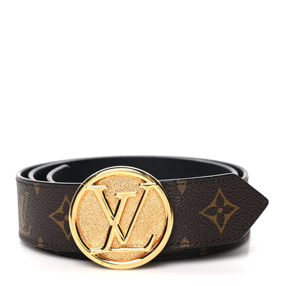 Louis Vuitton Monogram 20mm LV Circle Reversible Belt 80 32 Black 1 of 5