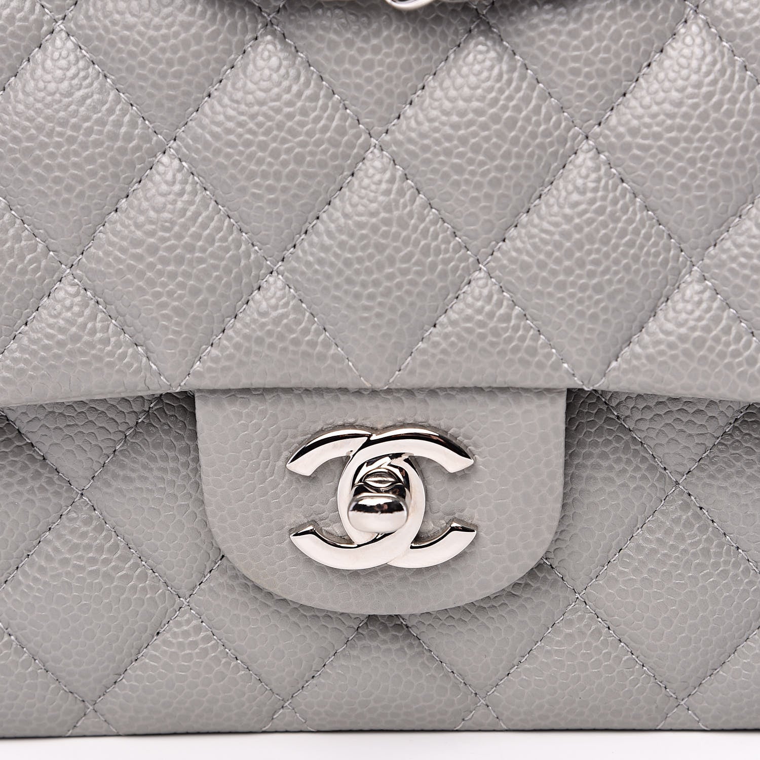 Chanel Caviar Quilted Medium Double Flap Grey 11 of 12