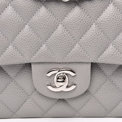 Chanel Caviar Quilted Medium Double Flap Grey 11 of 12