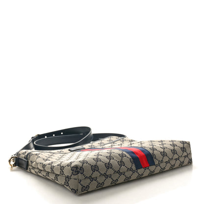 Gucci GG Supreme Monogram Web Flat Messenger Bag Navy 4 of 10