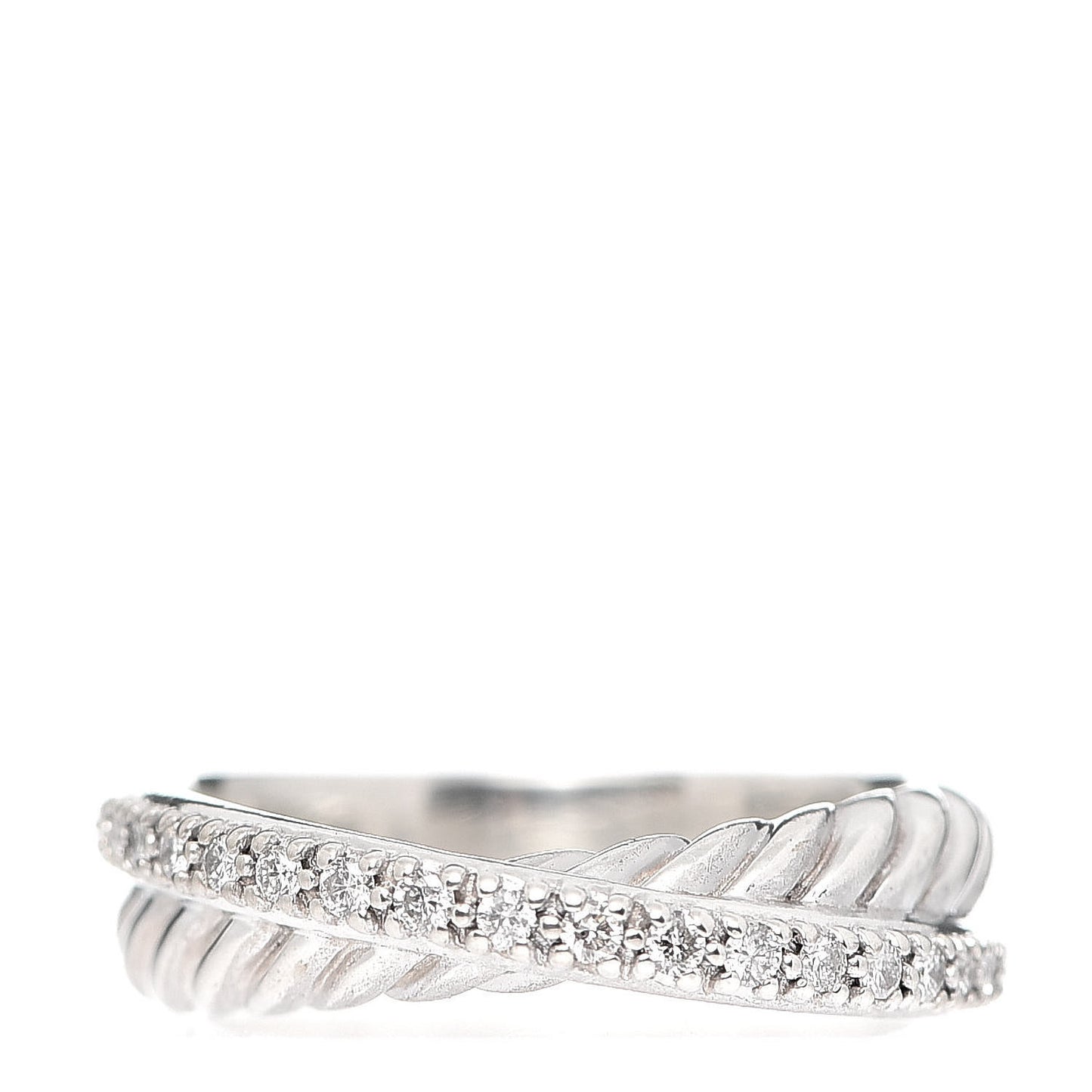 Sterling Silver Diamond 5mm Crossover Ring 50 5.25