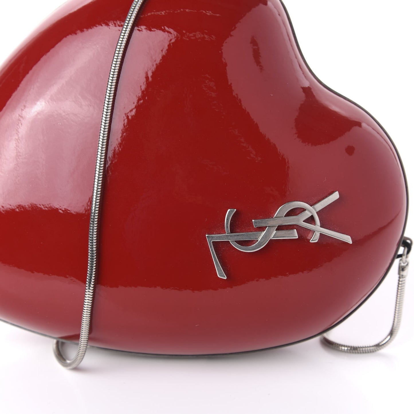 Smooth Calfskin Heart Monogram Love Box Crossbody Red