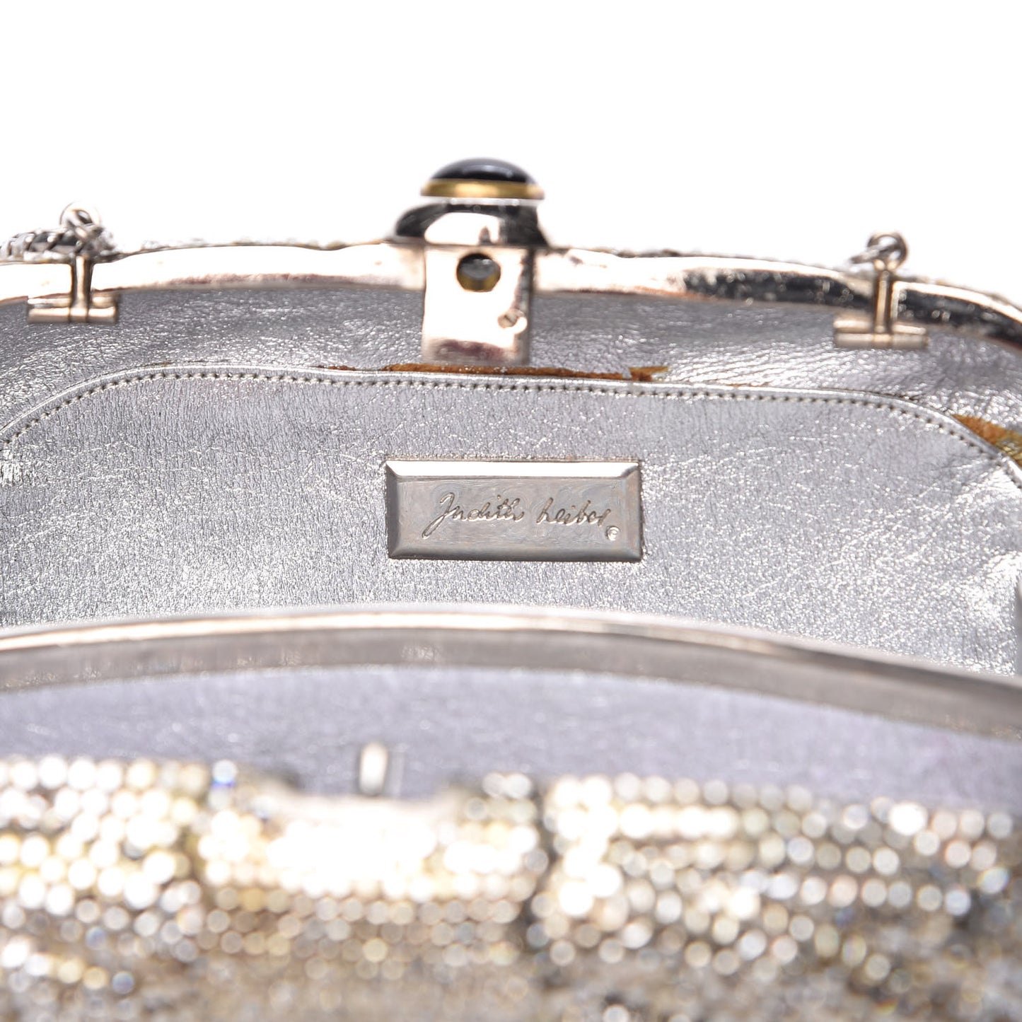 Swarovski Crystal Minaudiere Clutch Silver