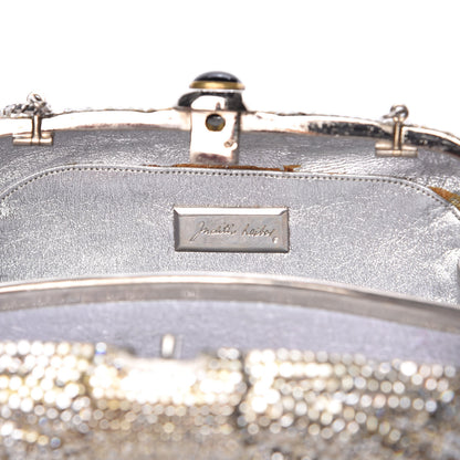 Judith Leiber Swarovski Crystal Minaudiere Clutch Silver 6 of 16