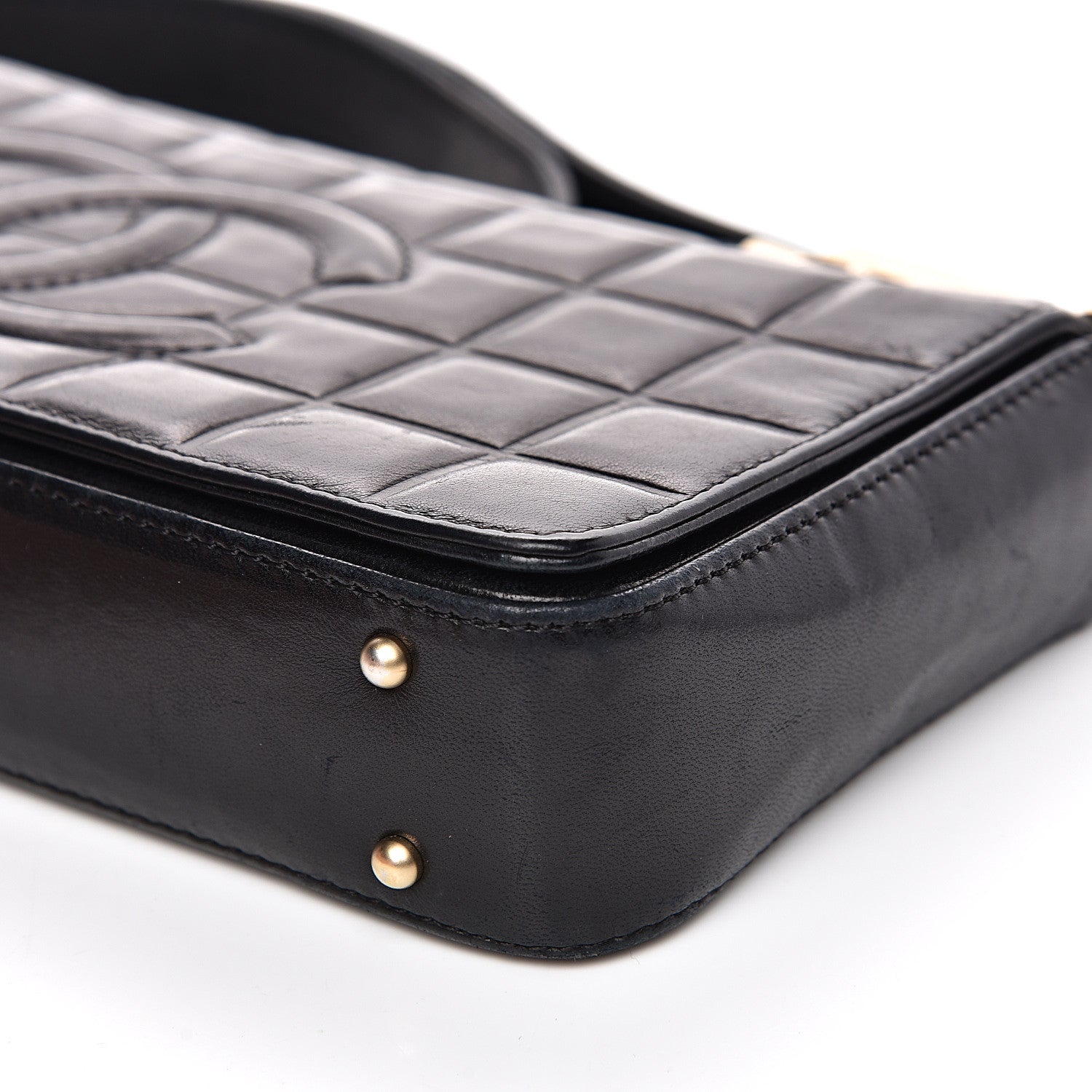 Chanel Lambskin Quilted CC Chocolate Bar Flap Black 9 of 16