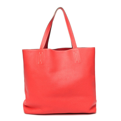 Hermes Taurillon Clemence Double Sens 36 Reversible Tote Peony Sanguine 1 of 16