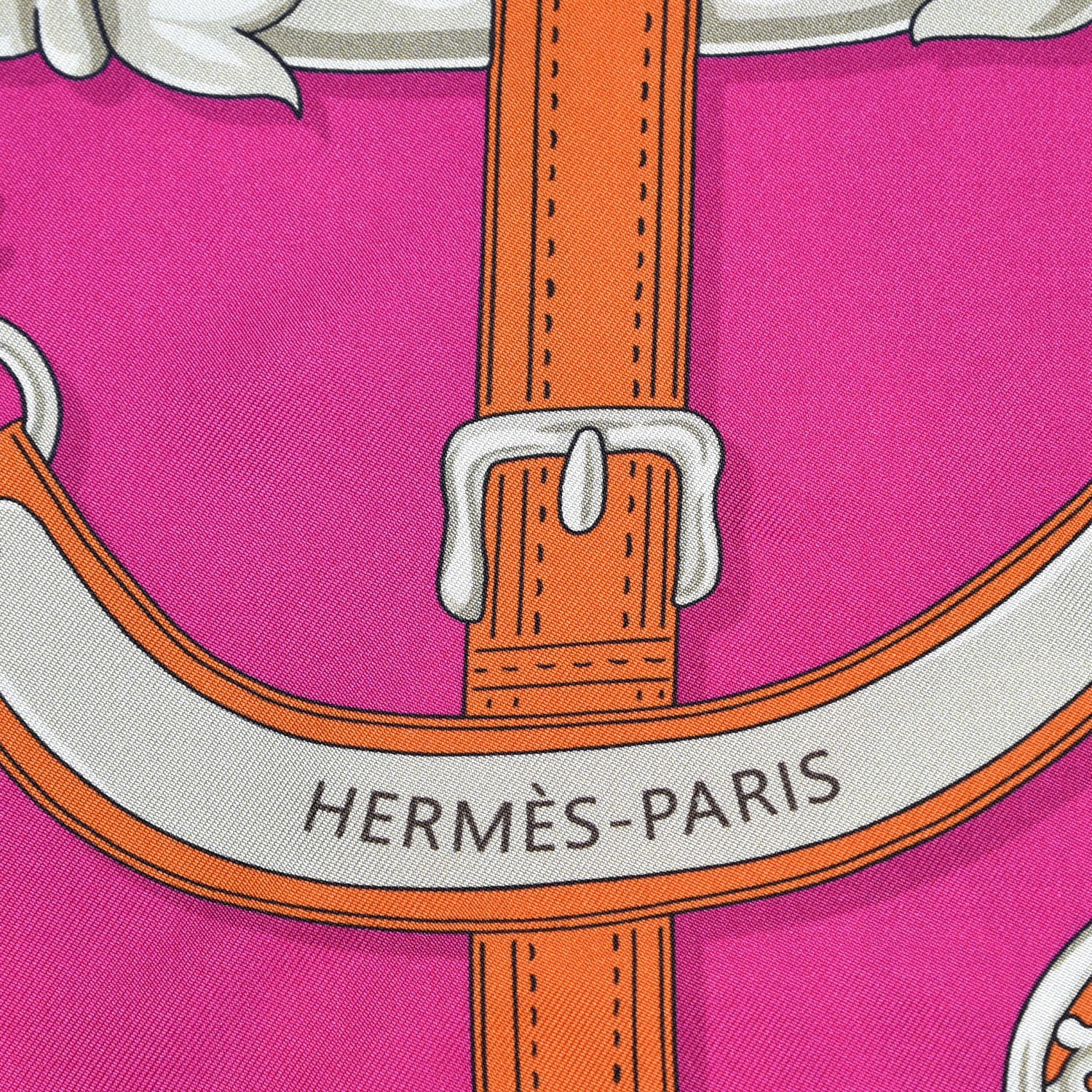Hermes Silk Harnais Des Presidents Maxi Twilly Fuchsia Vert Rouge 3 of 5
