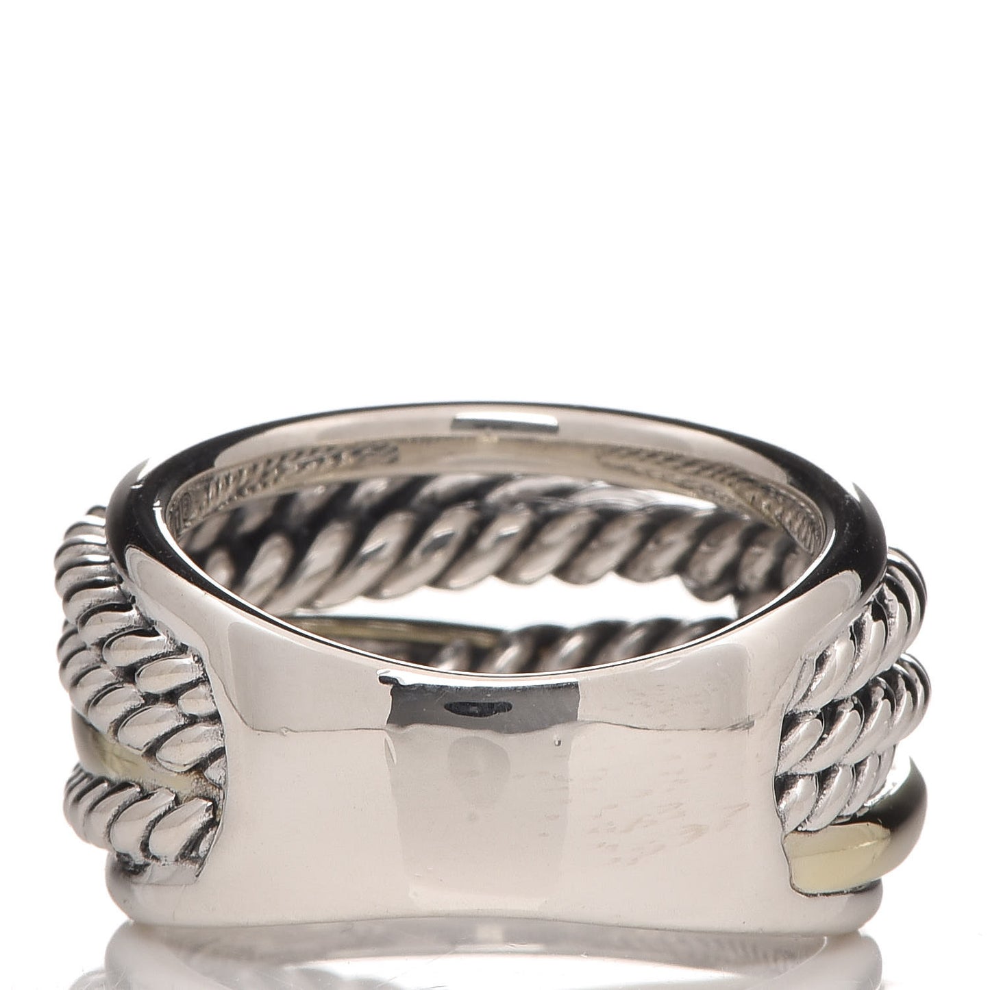 Sterling Silver 14K Yellow Gold Narrow Crossover Ring 57 8