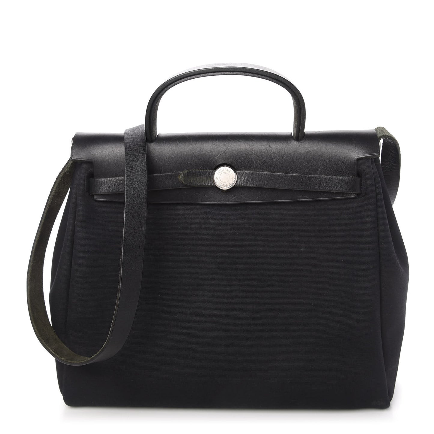 Toile Vache Calfskin Herbag 30 PM Black
