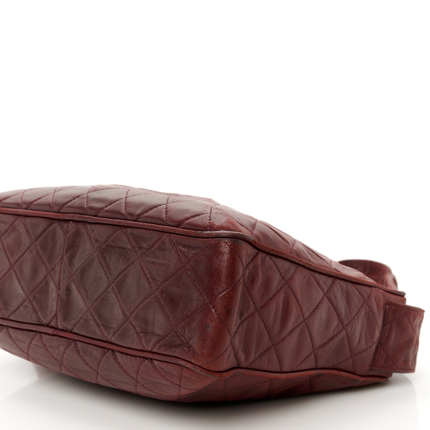 Lambskin Quilted Tassel Camera Case Red