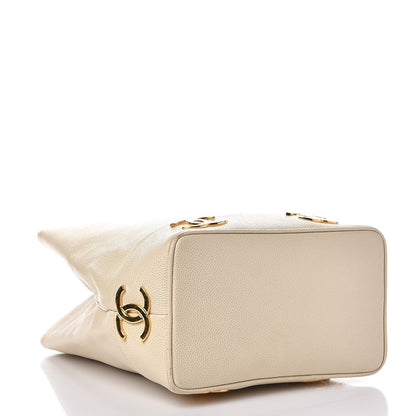 Chanel Caviar CC Bucket Shoulder Bag White 4 of 14