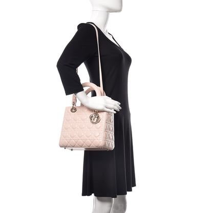 Christian Dior Lambskin Cannage Medium Lady Dior Light Pink 2 of 19