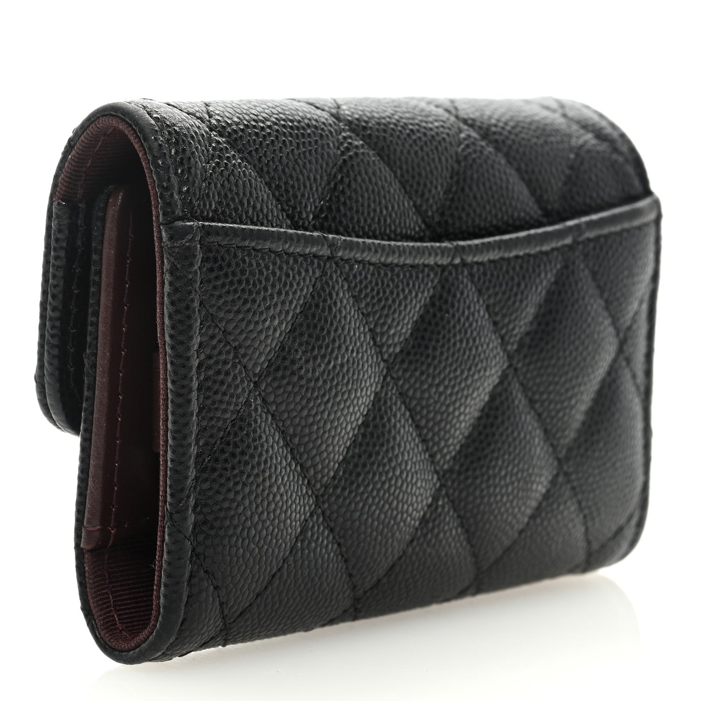 Caviar Quilted Classic 4 Key Holder Wallet Black