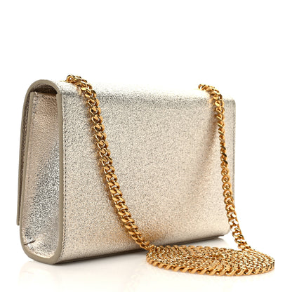 Saint Laurent Metallic Calfskin Small Classic Monogram Kate Satchel Gold 3 of 9