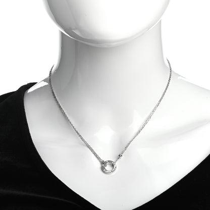 Cartier 18K White Gold 2 Diamond LOVE Necklace 2 of 4