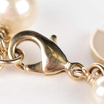 Chanel Pearl CC Camellia Charm Bracelet Beige Gold 3 of 4