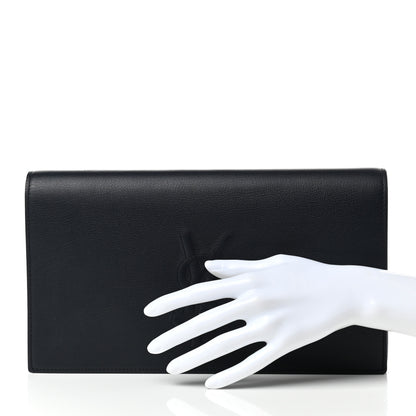 Saint Laurent Calfskin Monogram Large Belle De Jour Clutch Navy 2 of 8